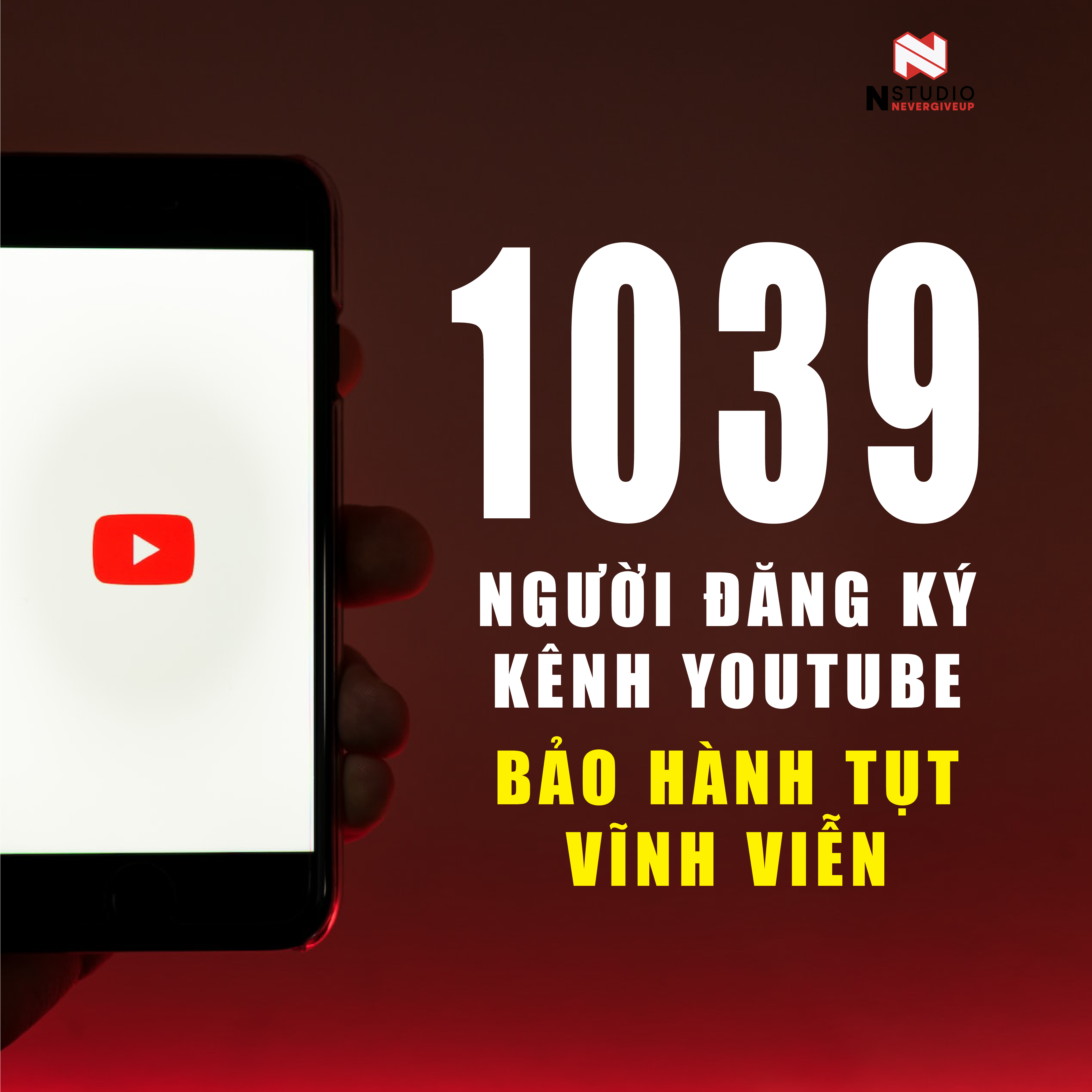 1039 Người Đăng Ký Thật Kênh Youtube | Bảo hành tụt vĩnh viễn