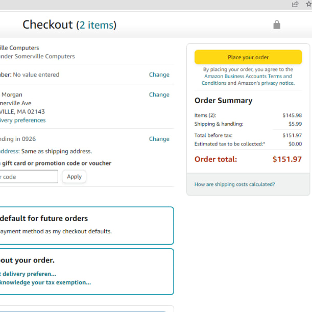 Amazon Bussiness admin free tax. Tạp hóa MMO