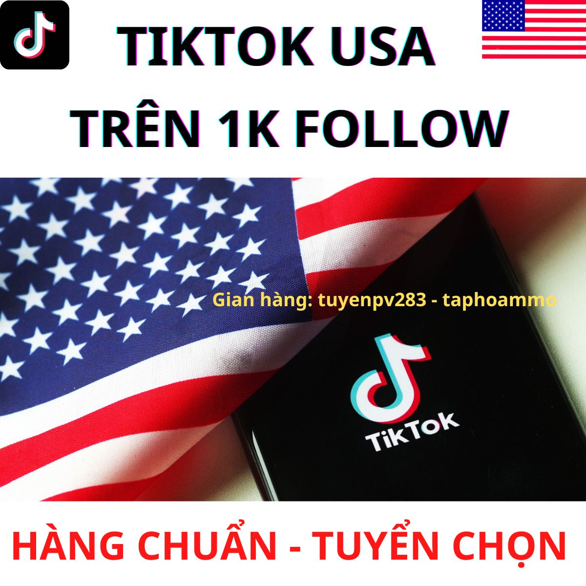 Tài khoản Tiktok USA ngon đã bật Live 1000-2000 follow có hotmail, Không vi phạm